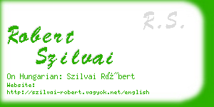 robert szilvai business card
